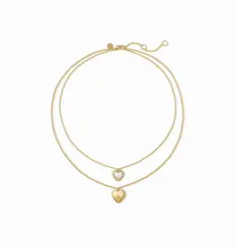 Julie Vos Julie Vos Heart Duo Delicate Necklace