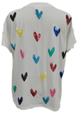 Queen of Sparkles Queen of Sparkles White Multi Heart Tee