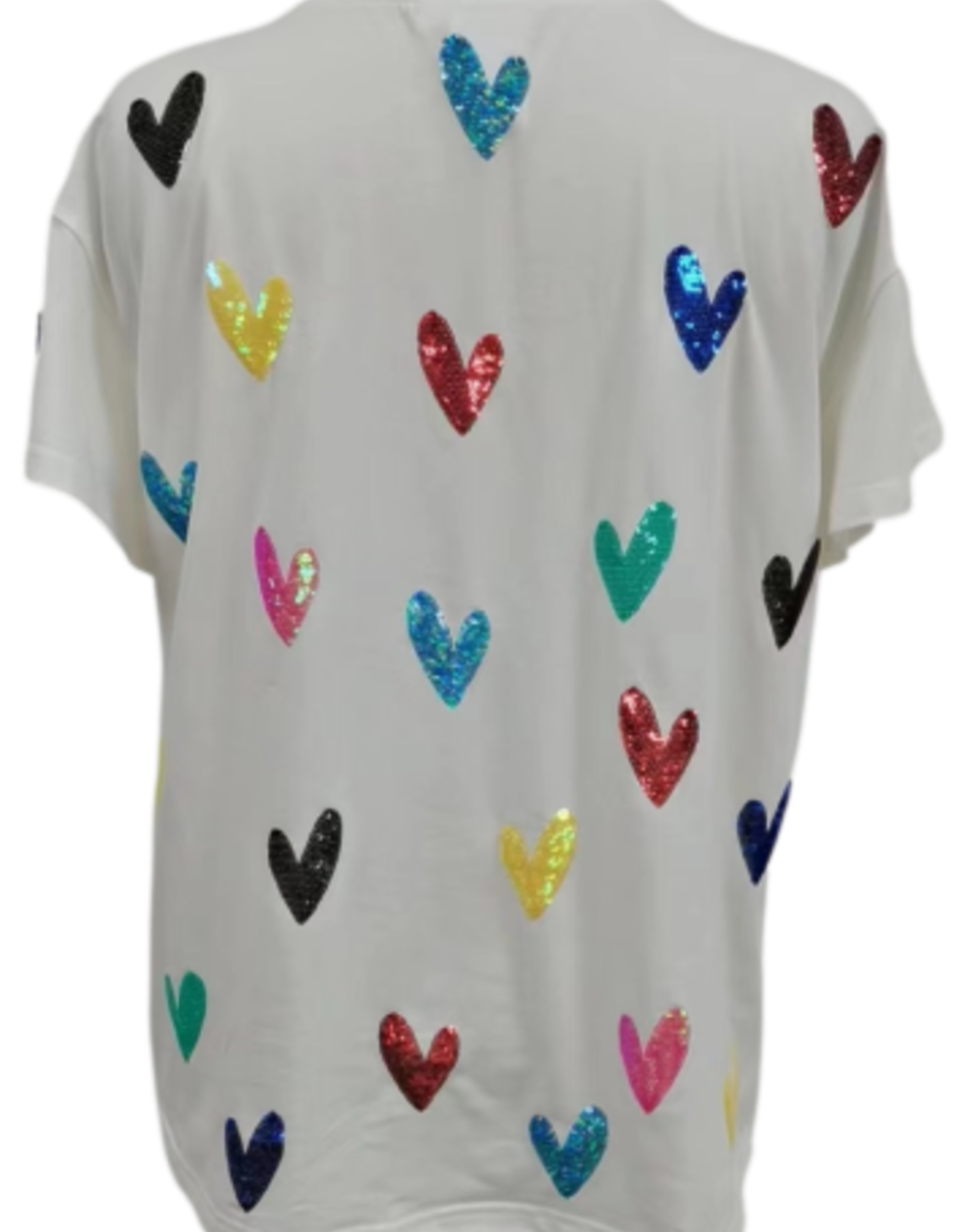 Queen of Sparkles Queen of Sparkles White Multi Heart Tee