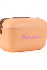 Polarbox Polarbox Retro Cooler 21Qt  Orange Sorbet With Brown Strap