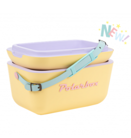 Polarbox Polarbox Retro Cooler 21Qt  Yellow Rainbow With Cyan Strap