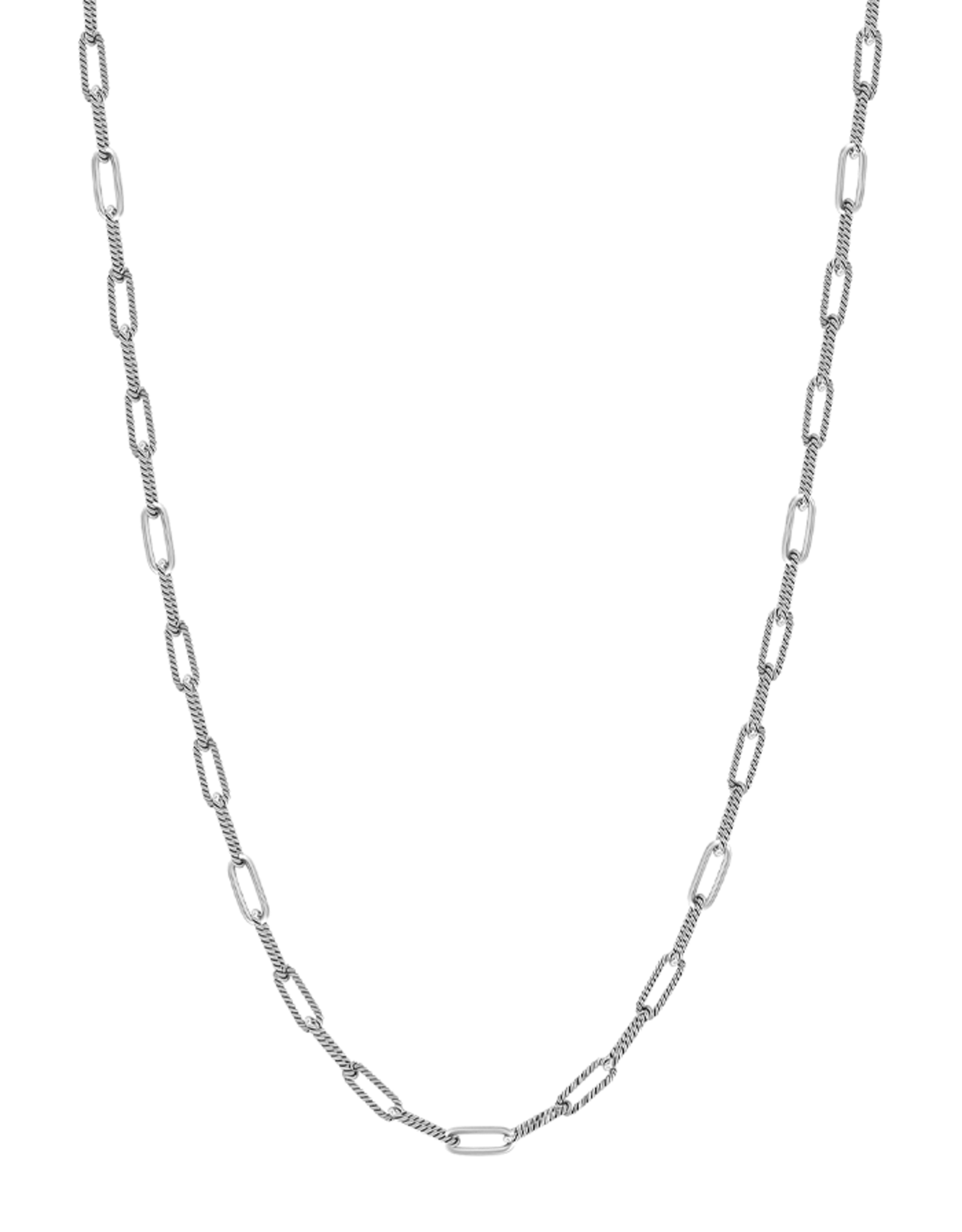 Waxing Poetic Waxing Poetic 18" Silver Twisted Link Paperclip Chain Brass/Sterling Silver