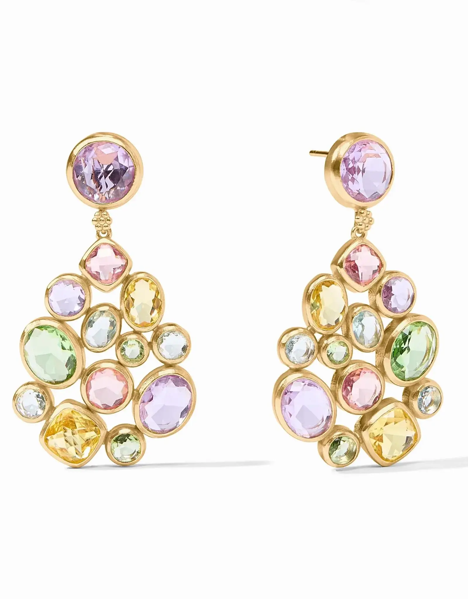 Julie Vos Julie Vos Kaleidoscope Statement Earrings Multi Stone