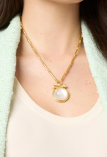Julie Vos Julie Vos Bamboo Statement Necklace Clear Crystal