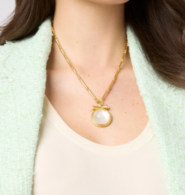 Julie Vos Julie Vos Bamboo Statement Necklace Clear Crystal