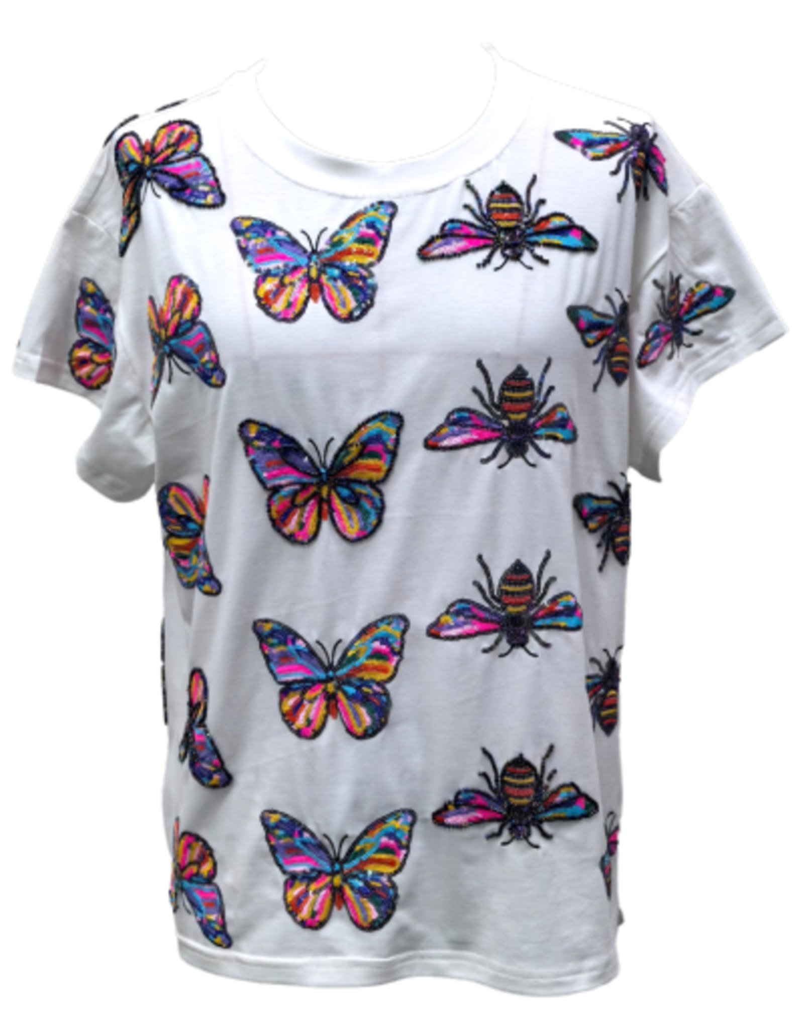 Queen of Sparkles Queen of Sparkles White Rainbow Butterfly & Bee Tee