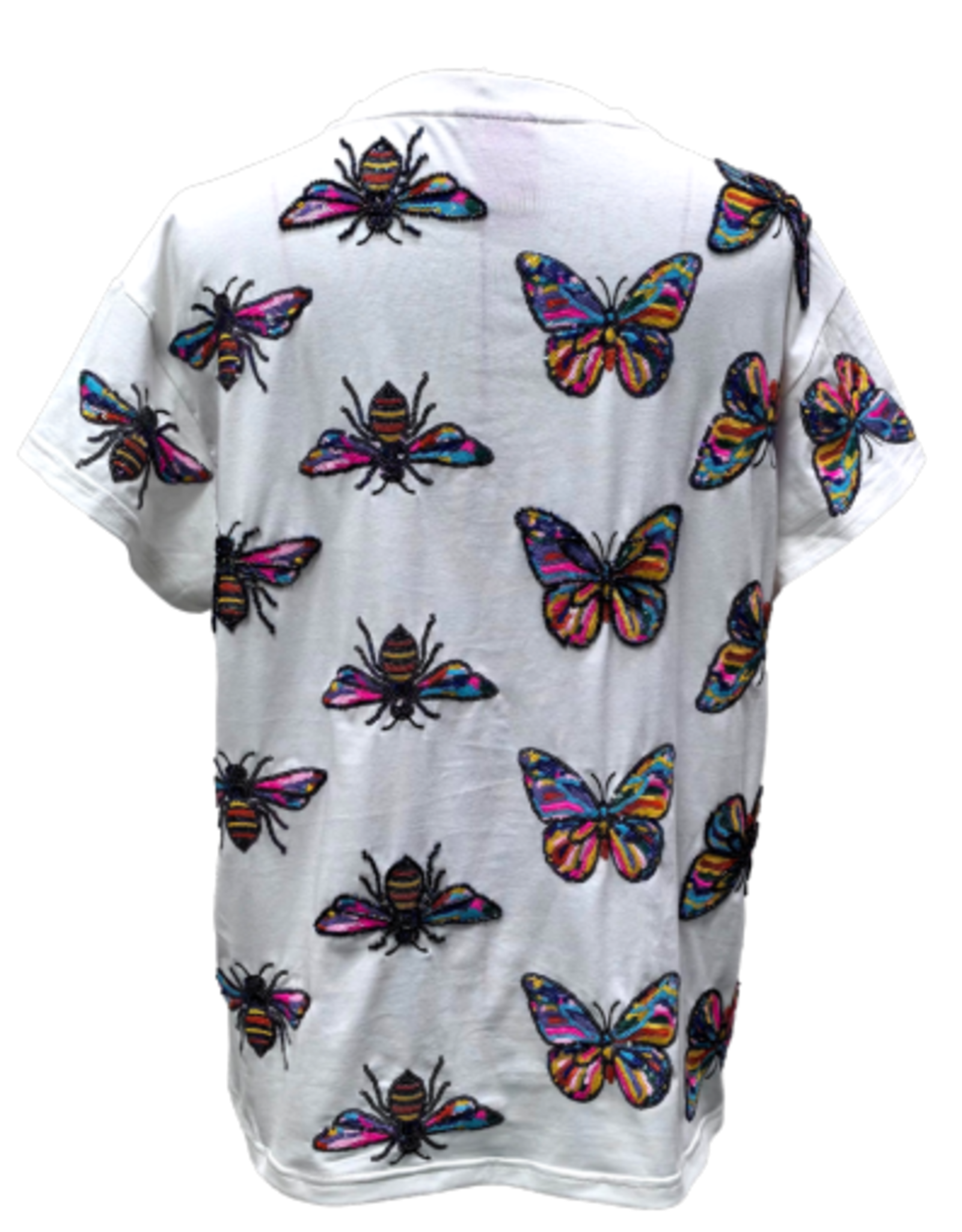 Queen of Sparkles Queen of Sparkles White Rainbow Butterfly & Bee Tee