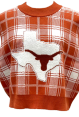 Queen of Sparkles Queen of Sparkles Licensed Burnt Orange Plaid UT Sweater Vest