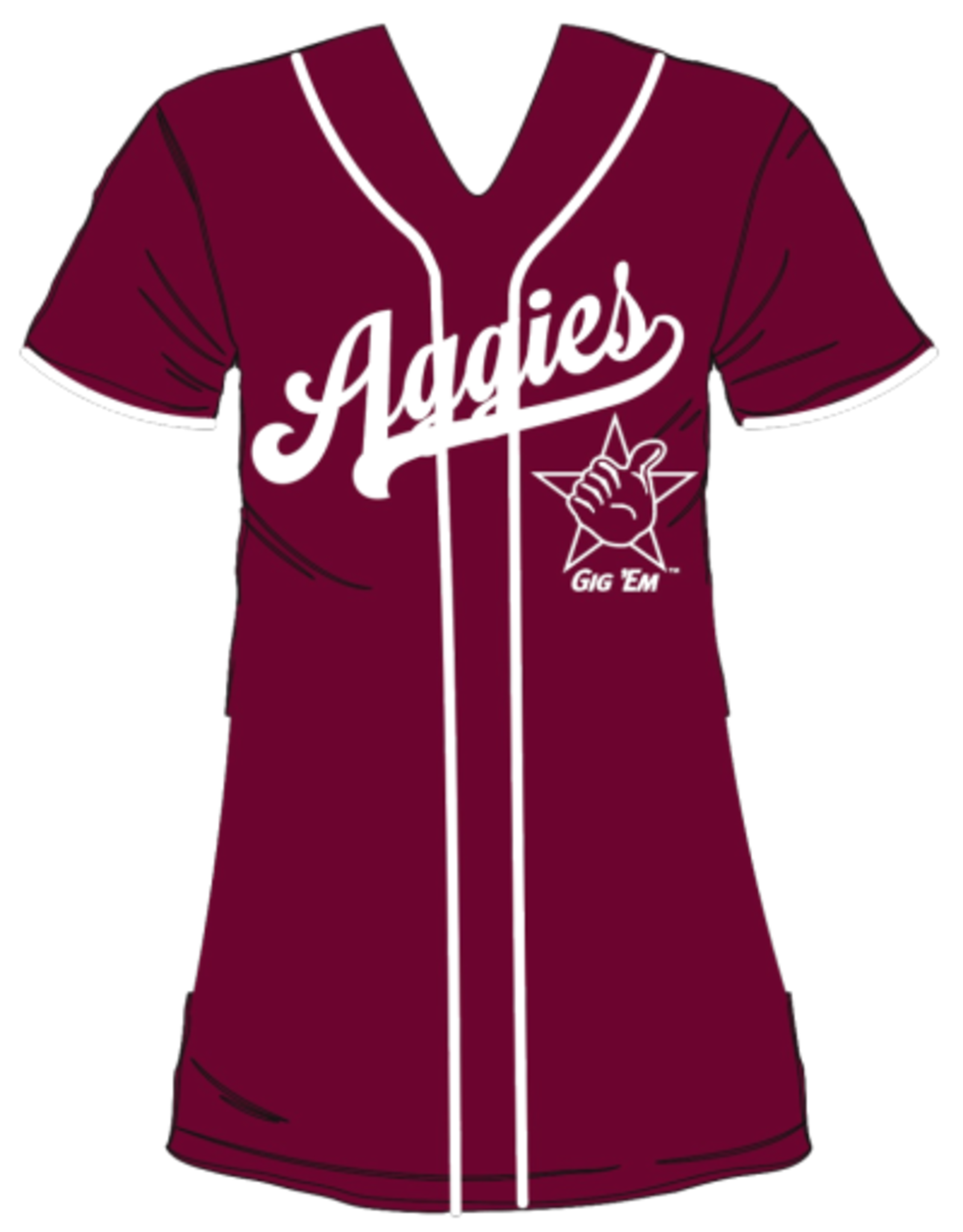 Queen of Sparkles Queen of Sparkles Licensed Texas A&M Baseball Jersey Dress