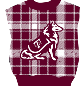 Queen of Sparkles Queen of Sparkles Licensed Maroon Plaid ATM Sweater Vest
