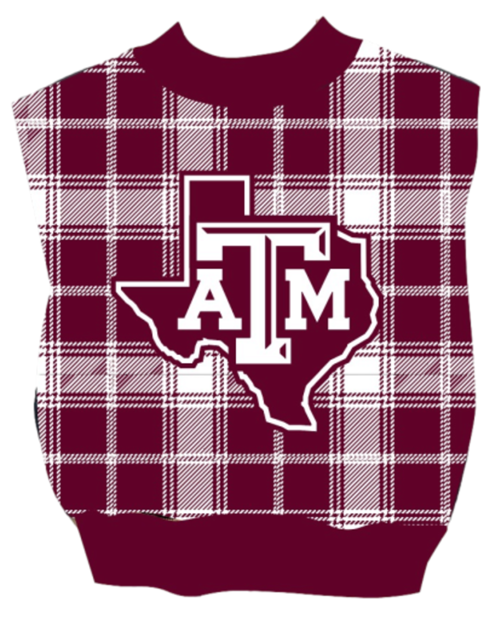 Queen of Sparkles Queen of Sparkles Licensed Maroon Plaid ATM Sweater Vest
