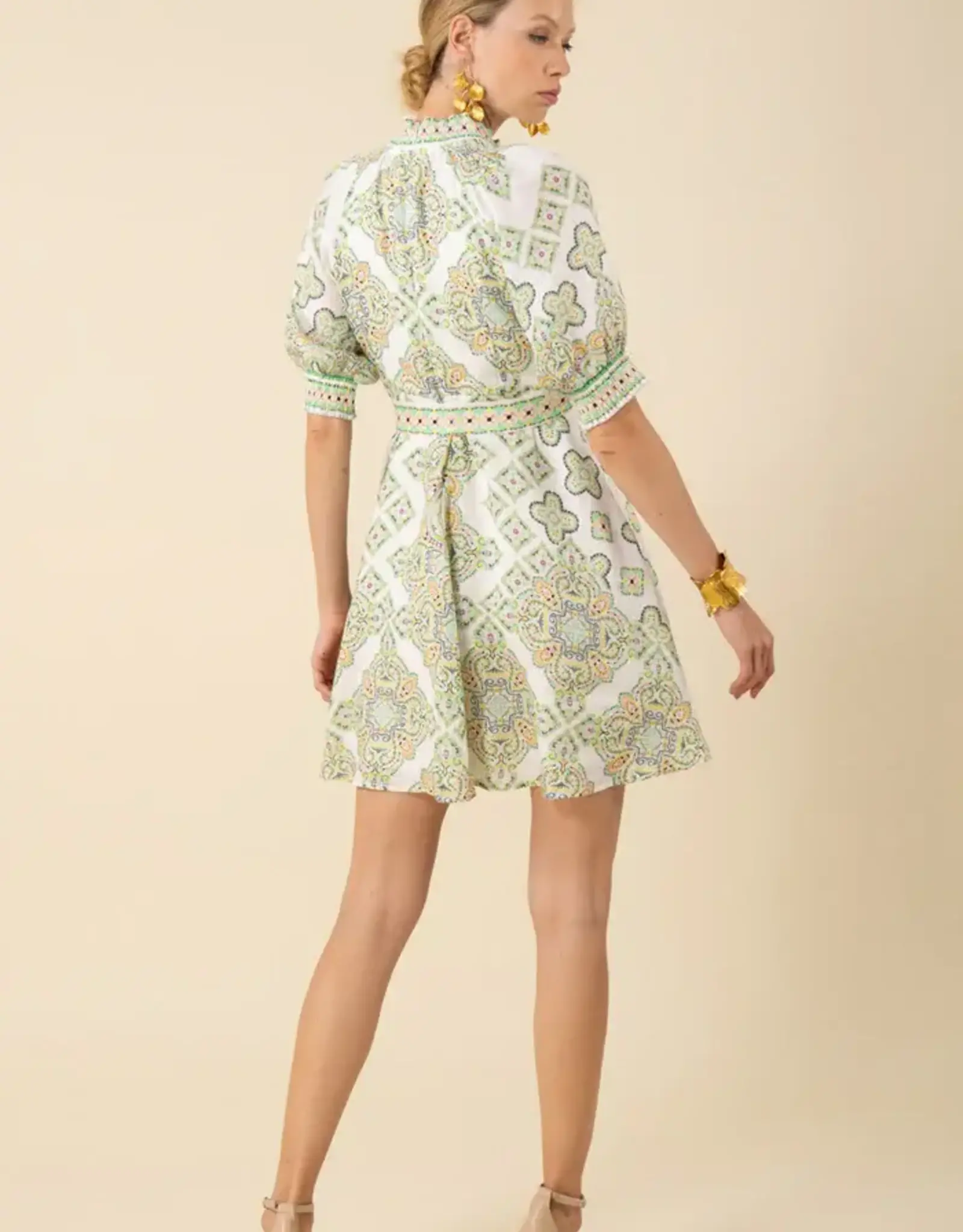 Hale Bob Hale Bob Naya Linen Lime Dress