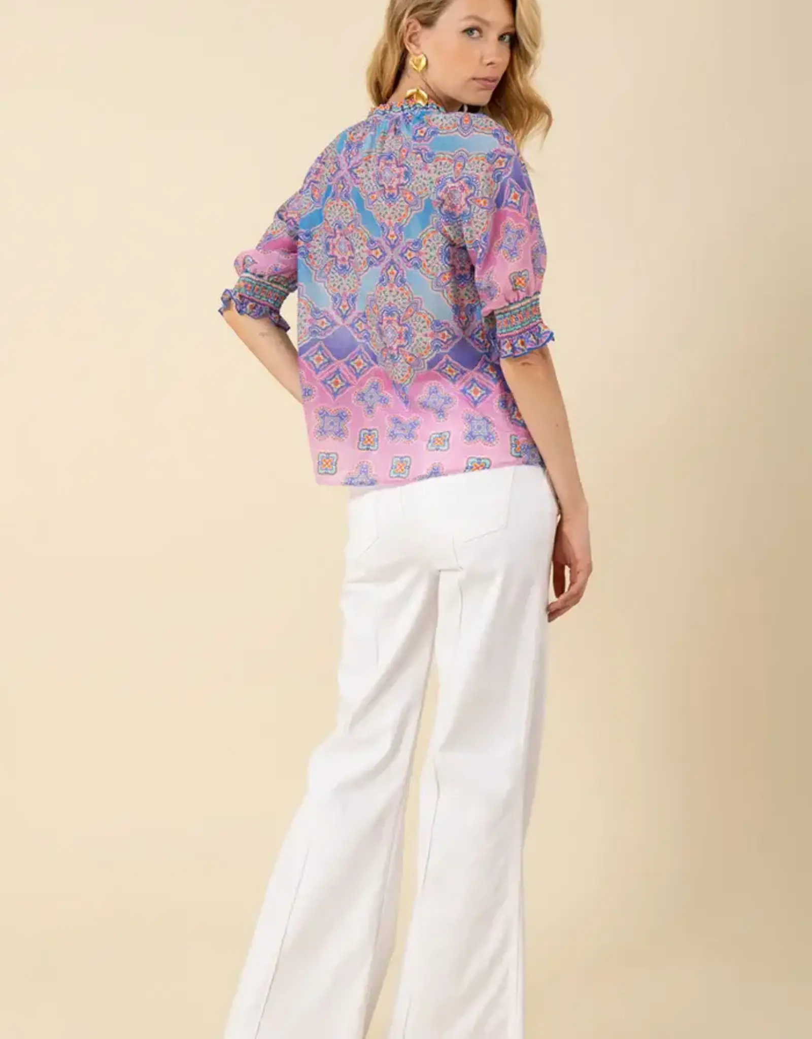 Hale Bob Hale Bob Eileen Voile Top Blue