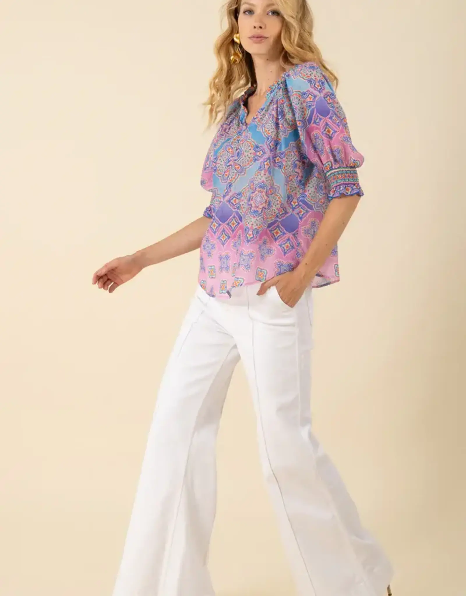 Hale Bob Hale Bob Eileen Voile Top Blue