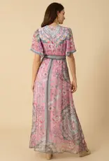 Hale Bob Hale Bob Jaliyah Chiffon Dress Maxi Pink