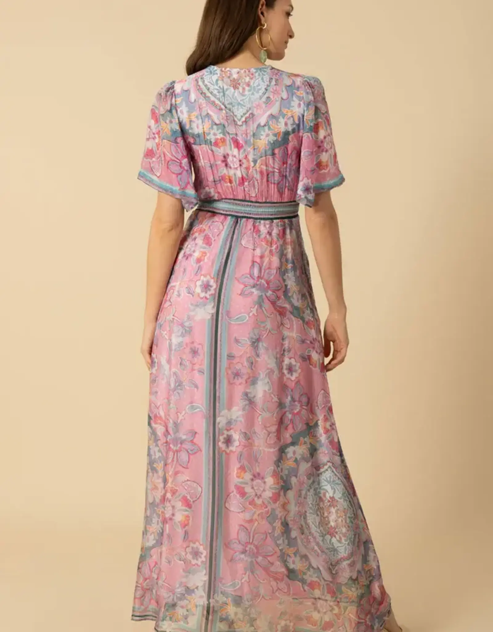 Hale Bob Hale Bob Jaliyah Chiffon Dress Maxi Pink