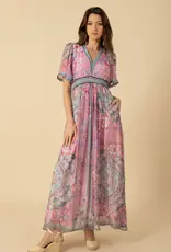 Hale Bob Hale Bob Jaliyah Chiffon Dress Maxi Pink