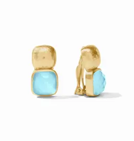 Julie Vos Julie Vos Catalina Clip Earrings Iridescent Capri Blue