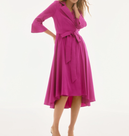 Joseph Ribkoff Joseph Ribkoff Stretch Taffeta Hi Low Dress Magenta