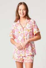 Katie Kime Katie Kime Pickleball Pajama Shorts Set Pink