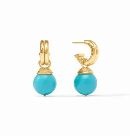 Julie Vos Julie Vos Bonbon Hoop & Charm Earring Turquoise