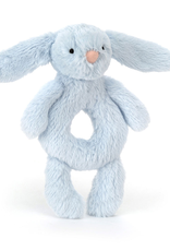 Jellycat Jellycat I am Bashful Blue Bunny Ring Rattle