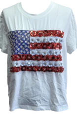 Queen of Sparkles Queen of Sparkles White Flower American Flag Tee