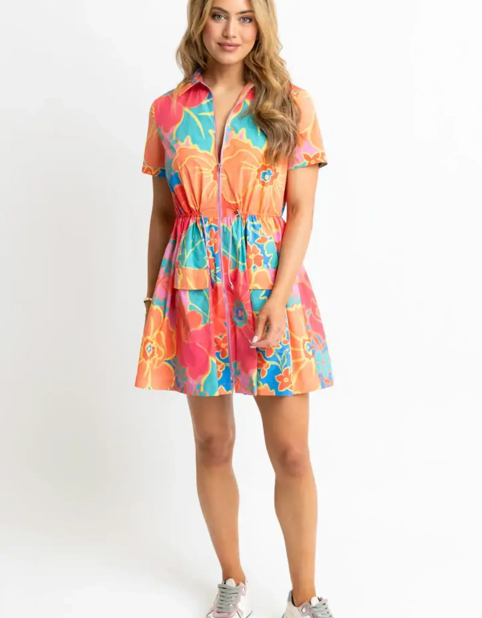 Karlie Karlie Large Floral Weekend Cinch Waist Dress