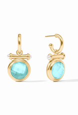 Julie Vos Julie Vos Bamboo Hoop & Charm Earring Bahamian Blue