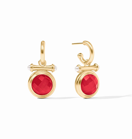 Julie Vos Julie Vos Bamboo Hoop & Charm Earring Strawberry