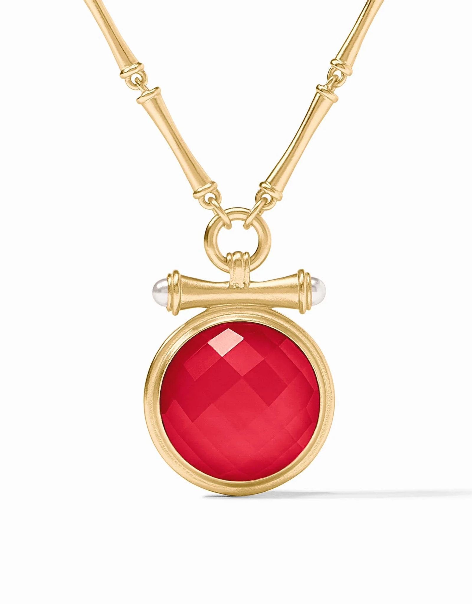 Julie Vos Julie Vos Bamboo Statement Necklace Strawberry