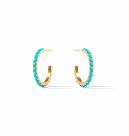 Julie Vos Julie Vos Juliet Hoop Gold/Turquoise Blue