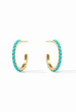 Julie Vos Julie Vos Juliet Hoop Gold/Turquoise Blue