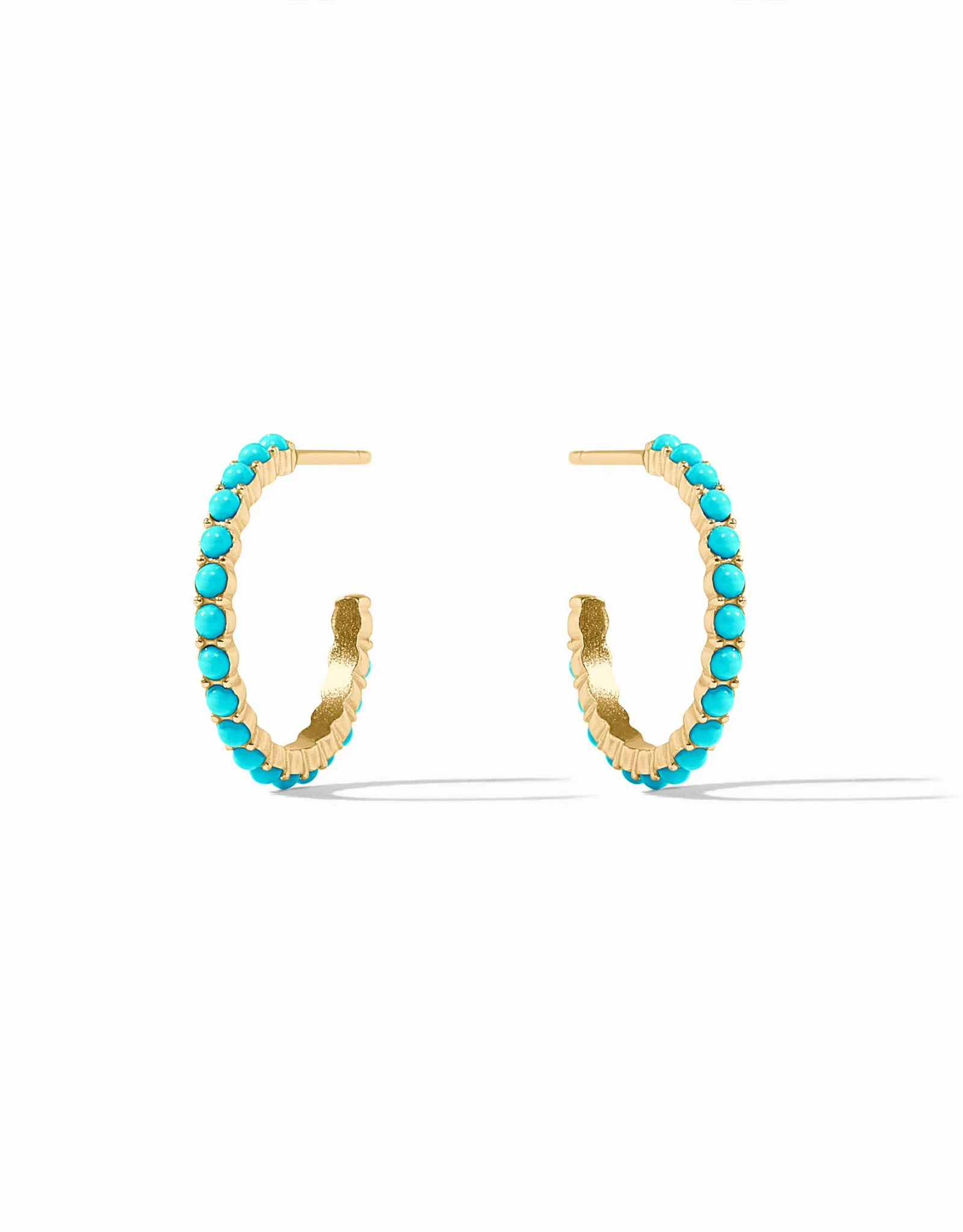 Julie Vos Julie Vos Juliet Hoop Gold/Turquoise Blue