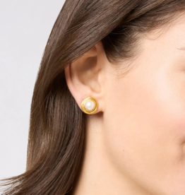 Julie Vos Julie Vos Wave Stone Stud Pearl