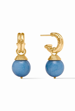 Julie Vos Julie Vos Bonbon Hoop & Charm Earring Aqua Aura Blue