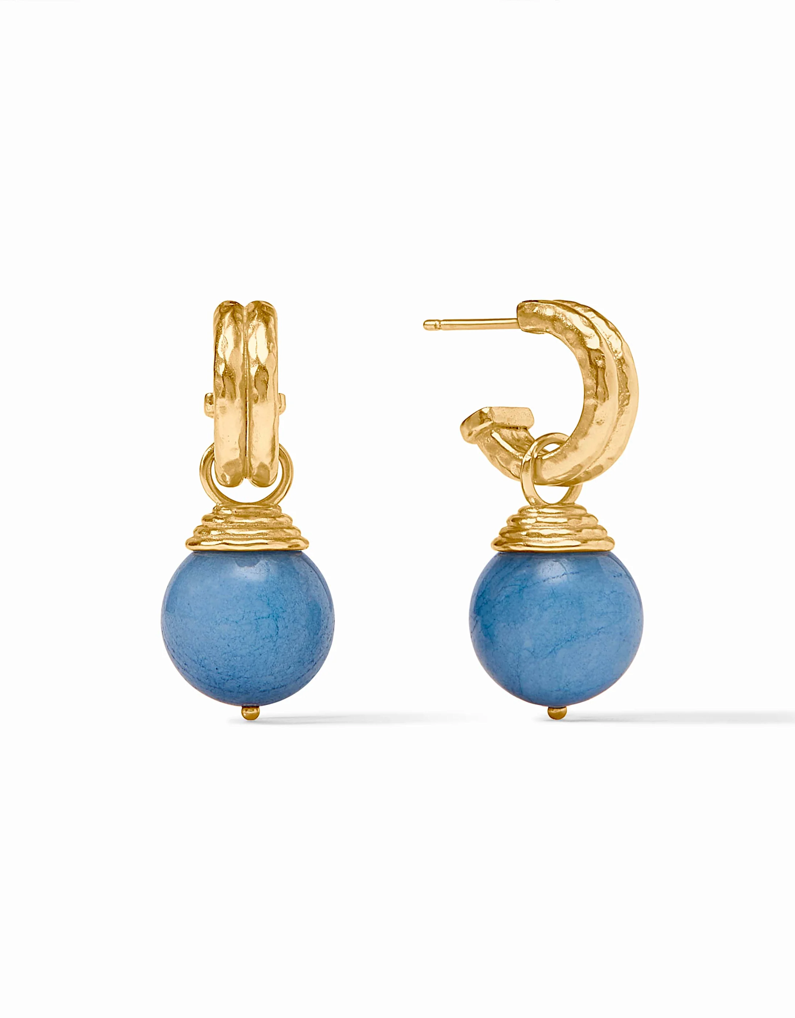Julie Vos Julie Vos Bonbon Hoop & Charm Earring Aqua Aura Blue