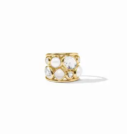 Julie Vos Kaleidscope Statement Ring Iridescent Clear Crystal