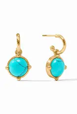 Julie Vos Julie Vos Honeybee Hoop & Charm Earring Turquoise Blue