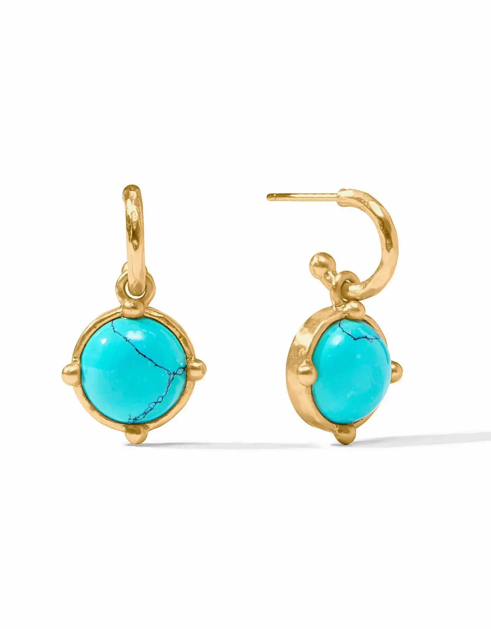 Julie Vos Julie Vos Honeybee Hoop & Charm Earring Turquoise Blue