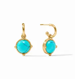 Julie Vos Julie Vos Honeybee Hoop & Charm Earring Turquoise Blue