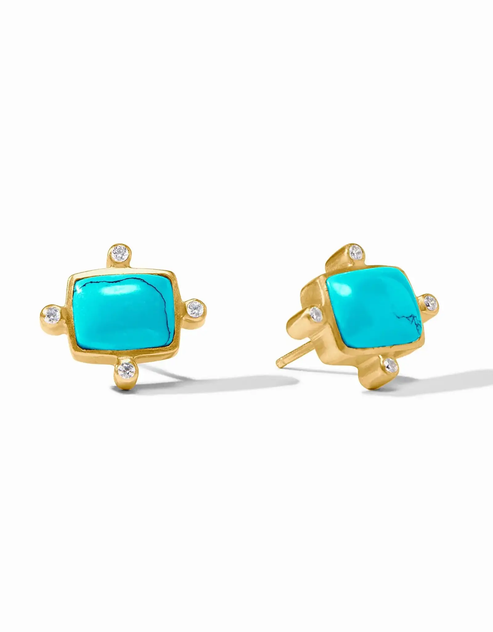 Julie Vos Julie Vos Clara Stud Turquoise Blue