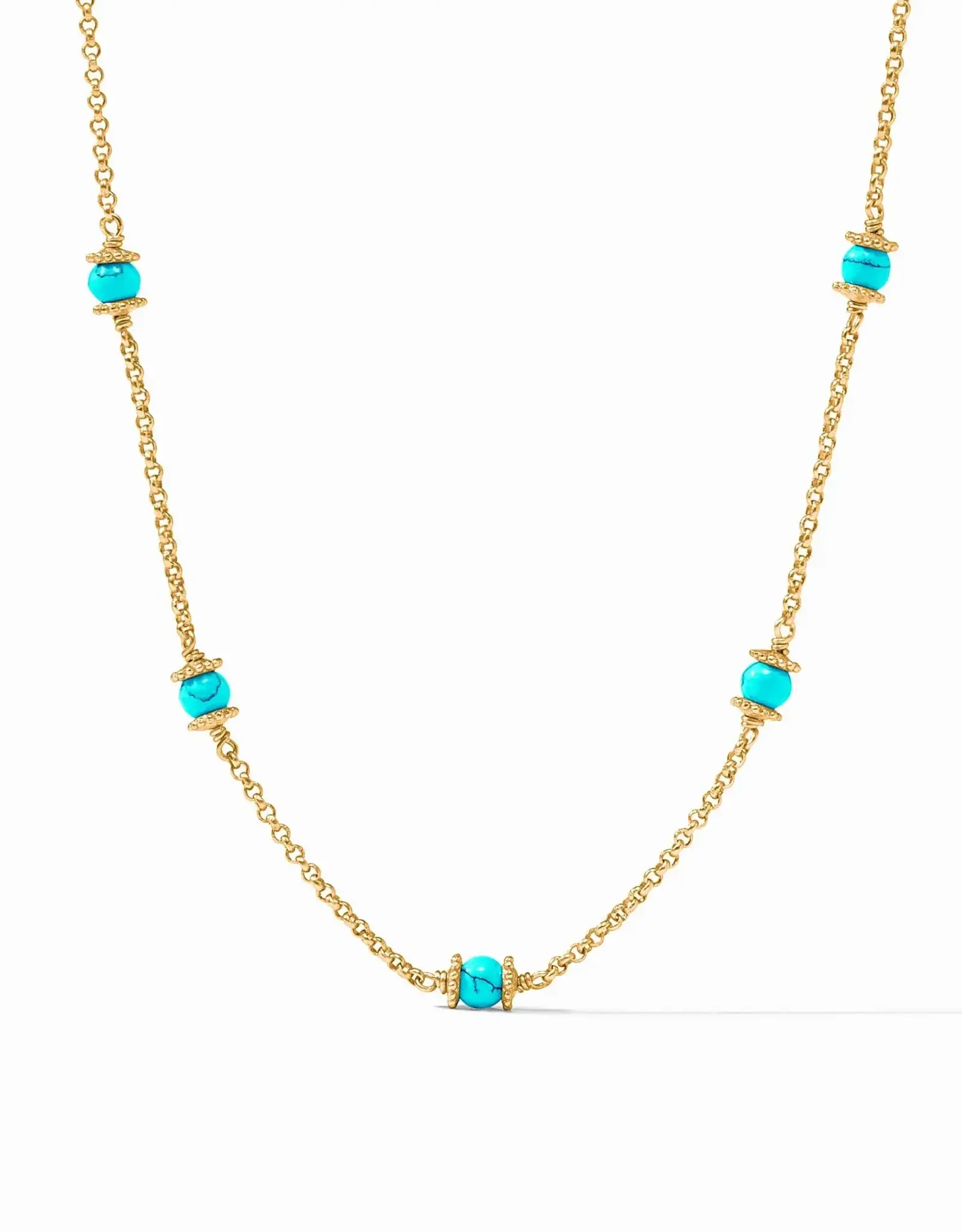 Julie Vos Julie Vos Hydra Delicate Station Necklace Turquoise Blue