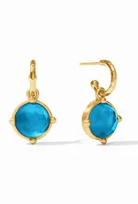 Julie Vos Julie Vos Honeybee Hoop & Charm Earring Iridescent London Blue