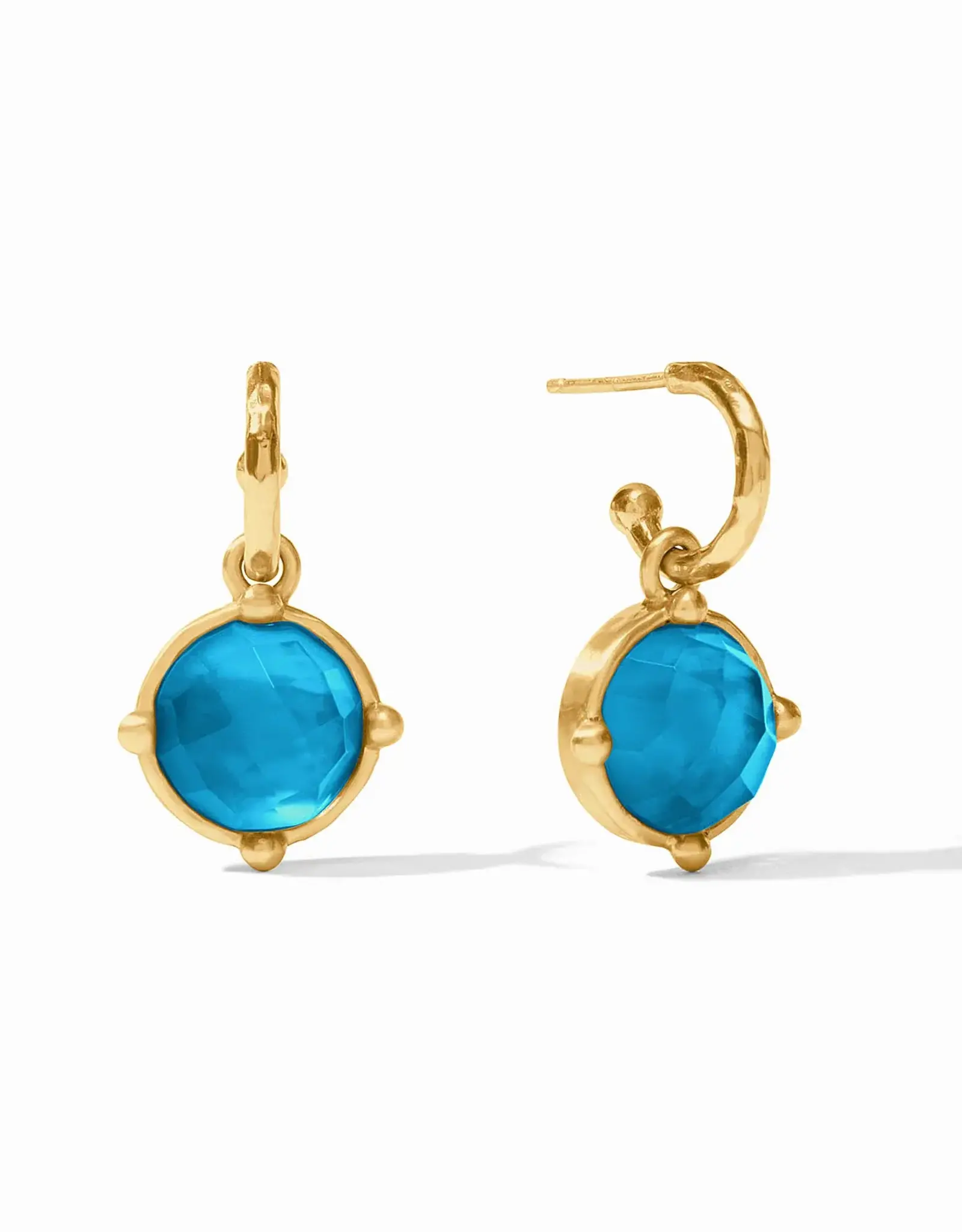 Julie Vos Julie Vos Honeybee Hoop & Charm Earring Iridescent London Blue