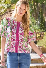 Karen Kane Karen Kane In The Garden Puff Sleeve Shirt