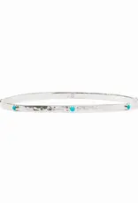 Julie Vos Julie Vos Silver Crescent Stone Bangle Turquoise Blue