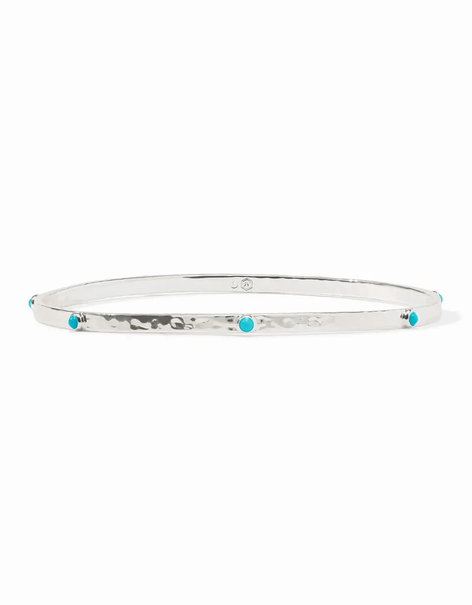 Julie Vos Julie Vos Silver Crescent Stone Bangle Turquoise Blue