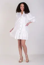 Emily McCarthy Sadie Dress White Cotton Poplin