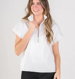 Emily McCarthy Poppy Pullover White Cotton Poplin